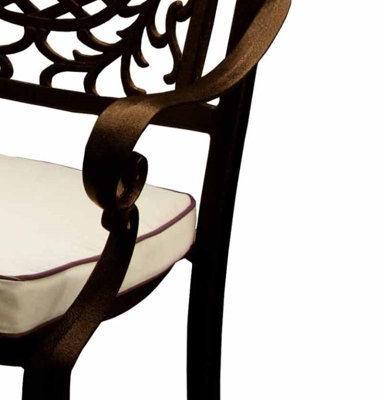 Traditional Garden Aluminium Bench MCA261BRC Bronze with Seat Cushion - 4