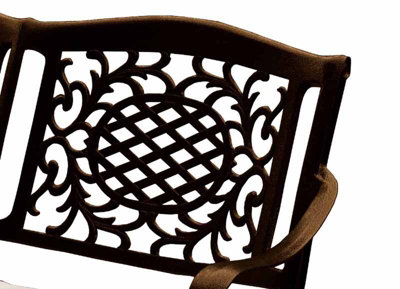 Traditional Garden Aluminium Bench MCA261BRC Bronze with Seat Cushion - 5