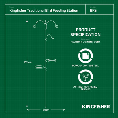 Traditional Garden Bird Feeding / Feeder & Bathing / Bath Station - 3