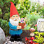 Traditional Garden Gnome With Light-Up Flower Pot