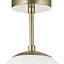 Traditional Glass Globe IP44 Bathroom Ceiling Light Fixture in Antique Brass