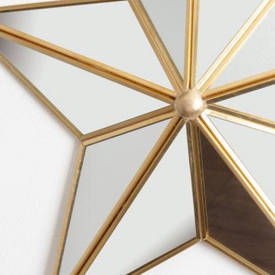 Traditional Gold Star Shaped Room Decor Wall Mounted Mirror H35cm x W34cm