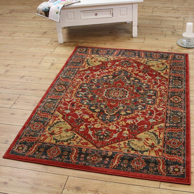 Traditional Graphics Floral Cotton Backing Rug for Living Room Bedroom and Dining Room-160cm X 230cm