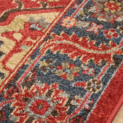 Traditional Graphics Floral Cotton Backing Rug for Living Room Bedroom ...