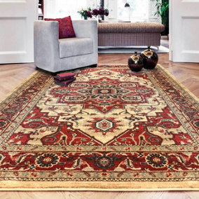Traditional Graphics Floral Easy to Clean Polypropylene Rug for Living Room Bedroom and Dining Room-240cm X 340cm