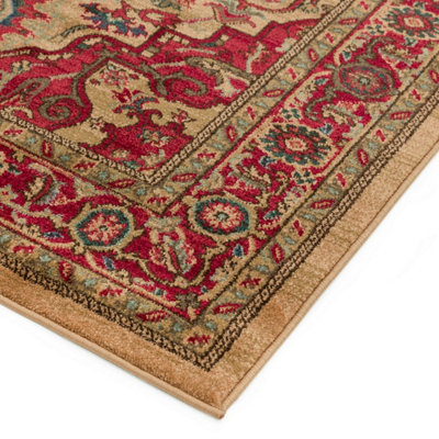 Traditional Graphics Floral Easy to Clean Polypropylene Rug for Living ...