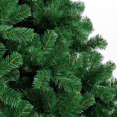 Traditional Green Artificial Christmas Tree 7ft with Strong Metal Base