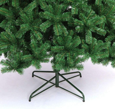 Traditional Green Artificial Christmas Tree 7ft with Strong Metal Base