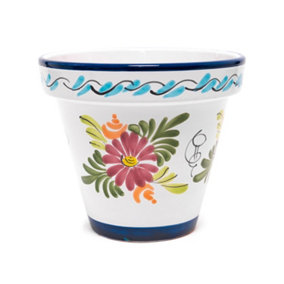 Traditional Hand Painted Spanish Classic Outdoor Flower Plant Pot 29cm