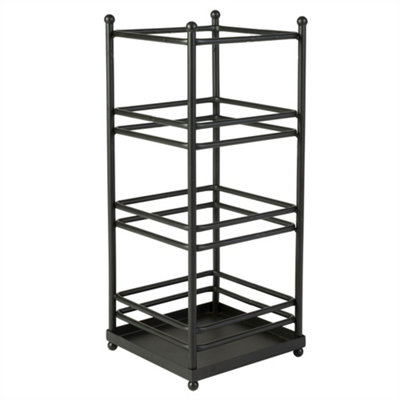 Traditional Heavy Duty Iron Black Umbrella Holder Stand