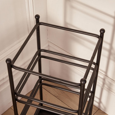 Traditional Heavy Duty Iron Black Umbrella Holder Stand - 4