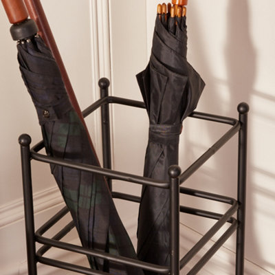 Traditional Heavy Duty Iron Black Umbrella Holder Stand - 5