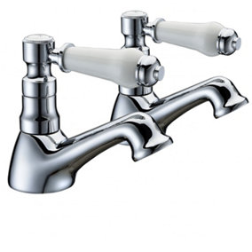 Traditional Imperior Style Chrome Single Pair Of Hot And Cold Basin Taps