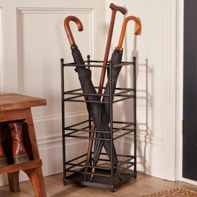 Traditional Iron Black Large Heavy-duty Umbrella Holder Stand