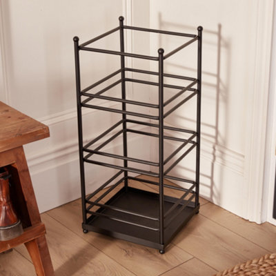 Traditional Iron Black Large Umbrella Stand - 3