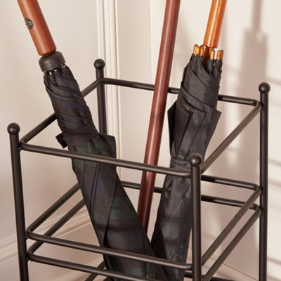 Traditional Iron Black Large Umbrella Stand - 4