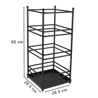Traditional Iron Black Large Umbrella Stand - 6