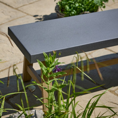 Traditional Large Grey Outdoor Garden Bench - 4