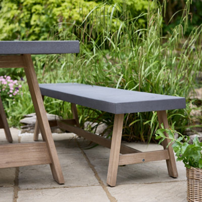 Traditional Large Grey Outdoor Garden Bench - 5