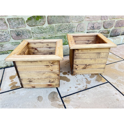 Traditional Large Square Planter x 2