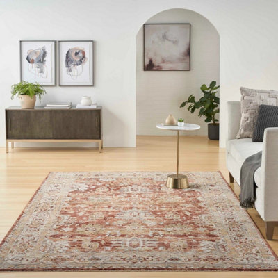 Traditional Luxurious , Persian Bordered , Geometric for Living Room and Bedroom Rug-119cm X 180cm
