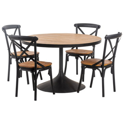 Traditional Manhatten Round Reclaimed Pine Home Furniture Large Dining Table