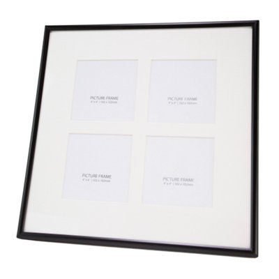 Traditional Matt Black Square MultiPicture Collage Frame with Inner