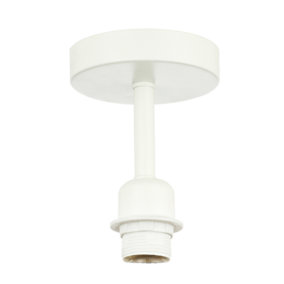 Traditional Matt White Ceiling Light Fitting for Industrial Style Light Bulbs