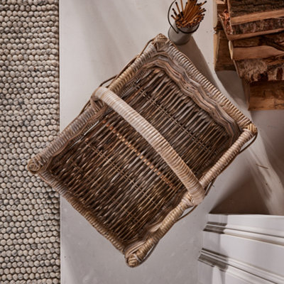 Traditional Medium Rattan Open Ended Logs Storage Basket - 4