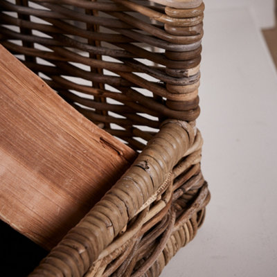 Traditional Medium Rattan Open Ended Logs Storage Basket - 5