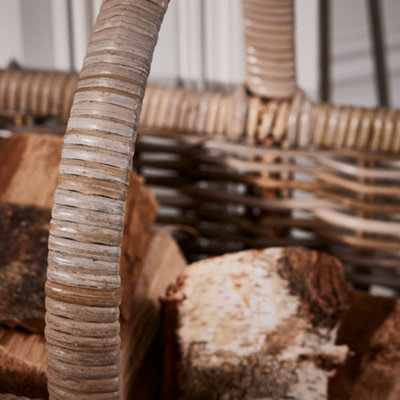 Traditional Medium Rattan Open Ended Logs Storage Basket - 6