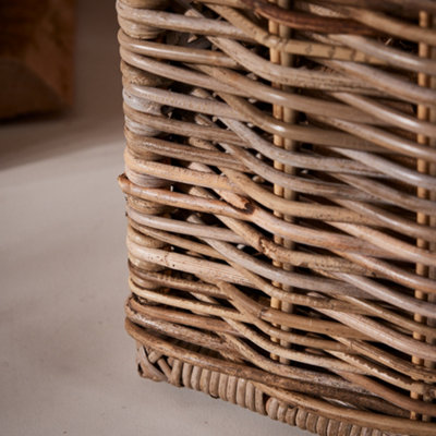 Traditional Medium Rattan Open Ended Logs Storage Basket - 7