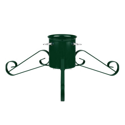 TRADITIONAL METAL SCROLL LEG CHRISTMAS TREE STAND GREEN MEDIUM FOR REAL ...