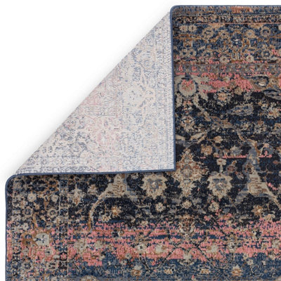 Traditional MultiColoured Persian Floral Geometric Easy To Clean Rug For Dining Room Bedroom & Living Room-195cm X 290cm