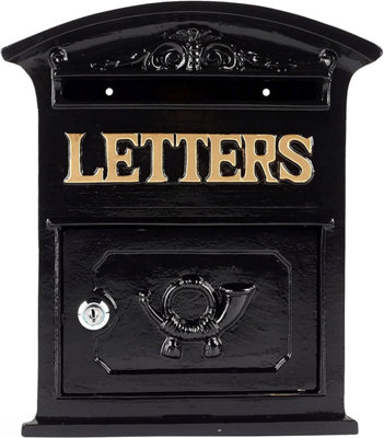 Traditional Old Style Black Letter Post Box Wall Mounted Lockable Price Comparisons | Compare The Build