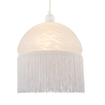 16" Round Vintage Glass Ceiling Light Shade - White With Dots, Replacement Shade, Model 81821