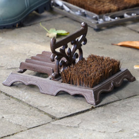 Traditional Ornate Cast Iron Outdoor Garden Boot Brush Scraper
