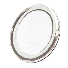 Traditional Oval Silver Plated 8 x 10 Single Picture Frame Lacquer Coated