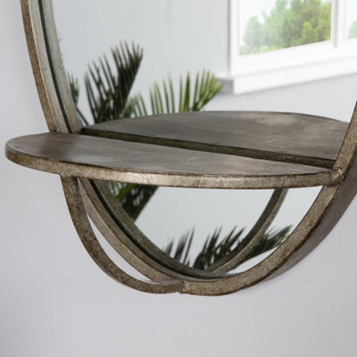 Traditional Oval Wall Mounted Mirror with Shelf DIY at B Q