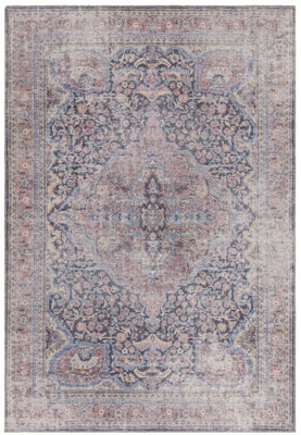 Traditional Persian Abstract Bordered Floral Easy to clean Rug for ...