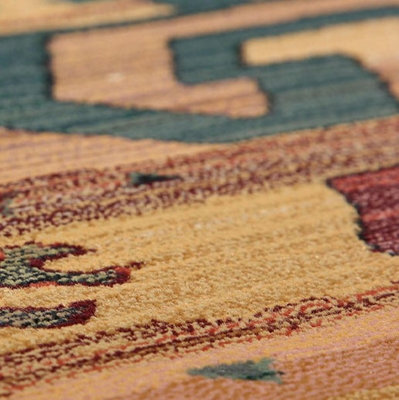 Traditional Persian Abstract Geometric Easy to Clean Beige Oriental Rug for Dining Room-200cm X 285cm