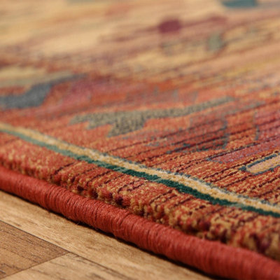 Traditional Persian Abstract Geometric Easy to Clean Beige Oriental Rug for Dining Room-200cm X 285cm - 3