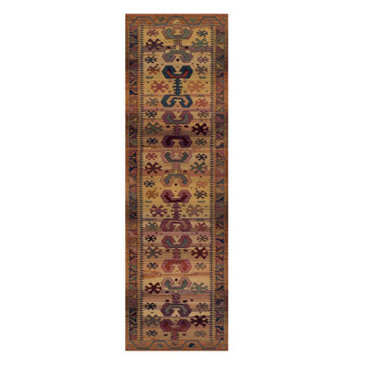 Traditional Persian Abstract Geometric Easy to Clean Beige Oriental Rug for Dining Room-200cm X 285cm - 5