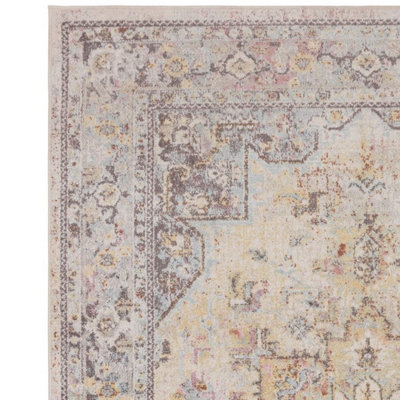 Traditional Persian Bordered Abstract Floral Easy to clean Rug for ...