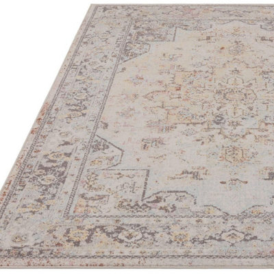 Traditional Persian Bordered Abstract Floral Easy to clean Rug for ...
