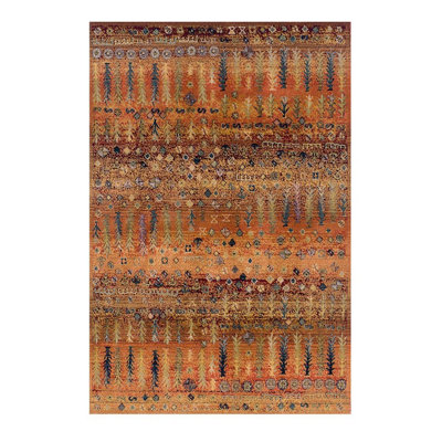 Traditional Persian Floral Easy to Clean Gold Rust Oriental Rug for Dining Room-120cm X 180cm - 4