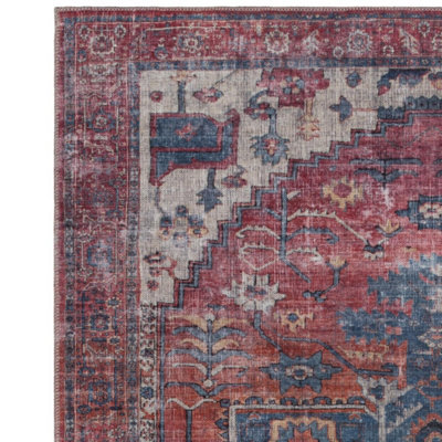 Traditional Persian Luxurious Abstract Bordered Easy to clean Rug for Dining Room Bed Room and Living Room-120cm X 170cm