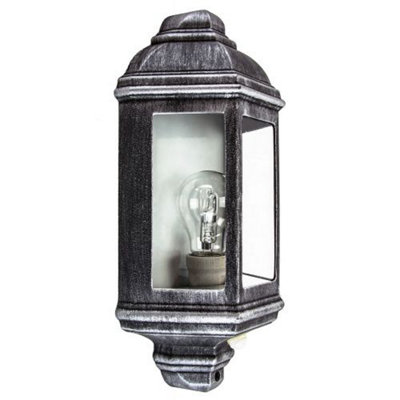 Traditional PIR Sensor Outdoor Wall Light with Black and Silver Die-Cast Frame