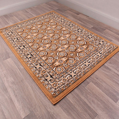 Traditional Poly Esta Gold Rug by Rug Style-120cm X 160cm