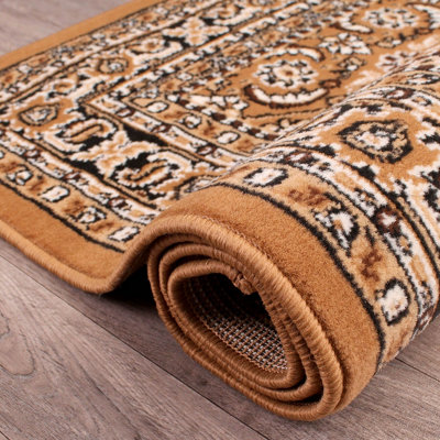Traditional Poly Esta Gold Rug by Rug Style-120cm X 160cm